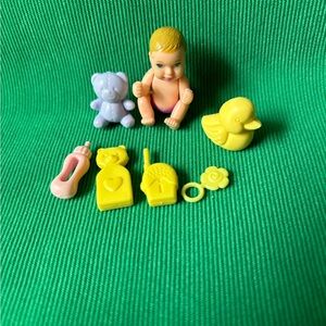 Barbie pregnant Midge Baby doll & Crib + accessory lot